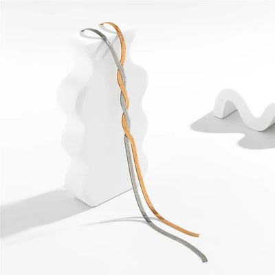 Elegant long Necklace with adjustable snake design