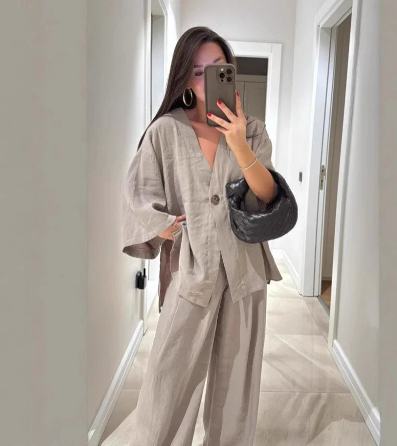 Teresa Set | full trousers and loose jacket