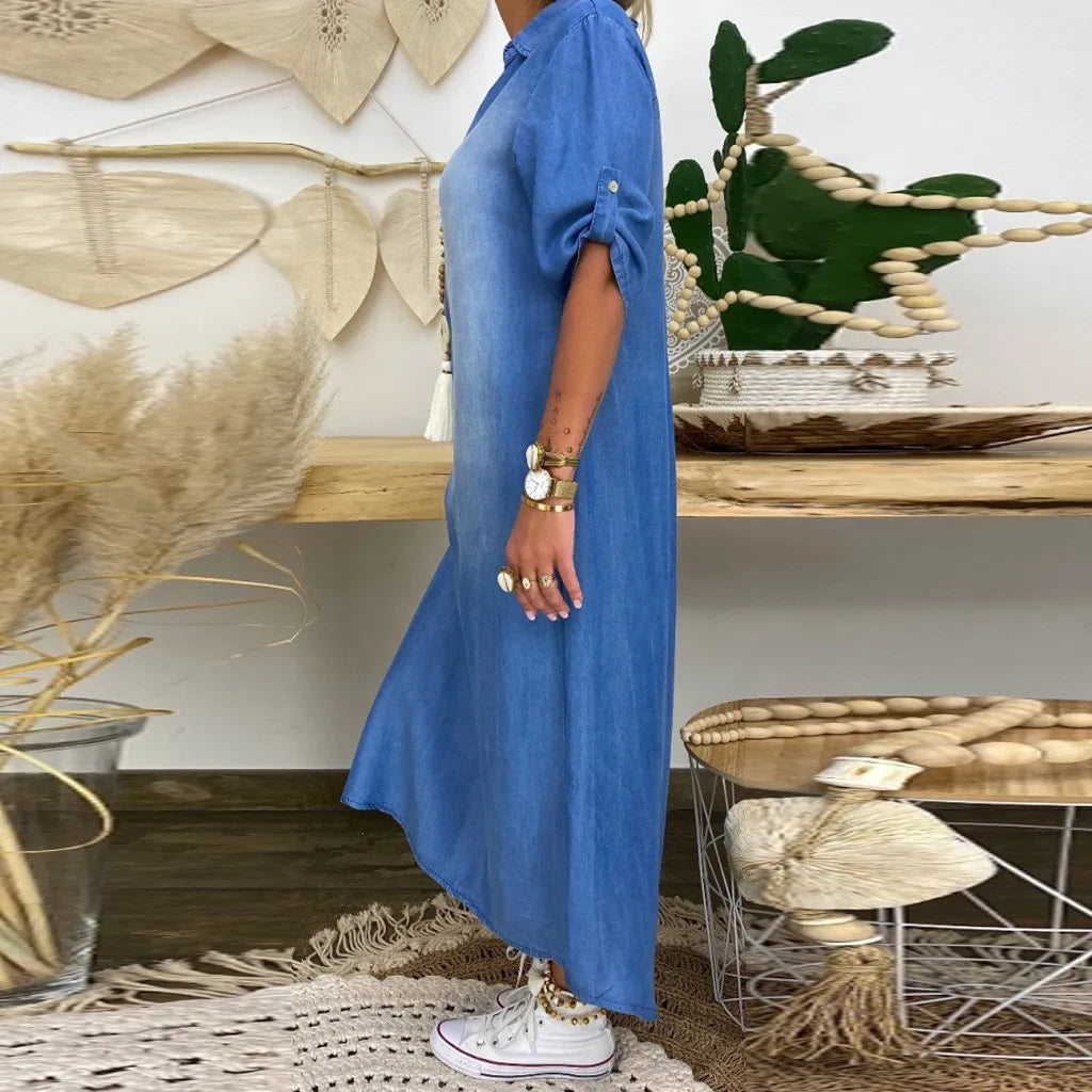 LEA™ | Long Jeans Style Dress