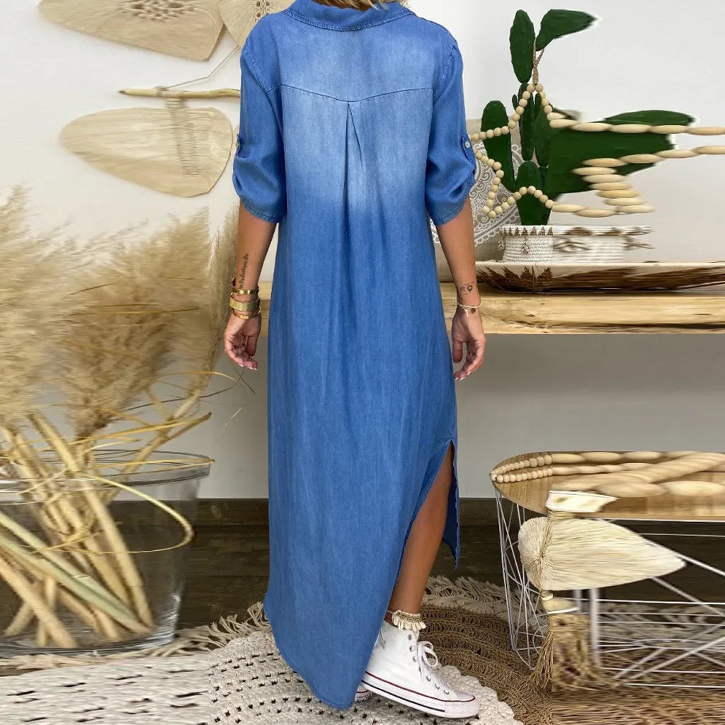 LEA™ | Long Jeans Style Dress