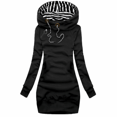 Comfy Serena | Relaxed slim dress with long sleeves and hood