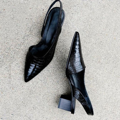 WHITE | low-heeled pumps with open heels