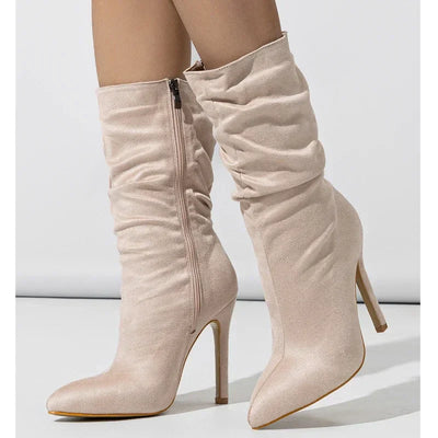 Velvet Stiletto Boots