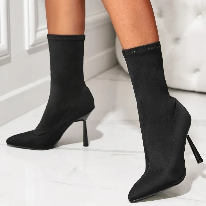Nylon Stiletto Boots