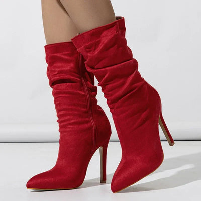 Velvet Stiletto Boots