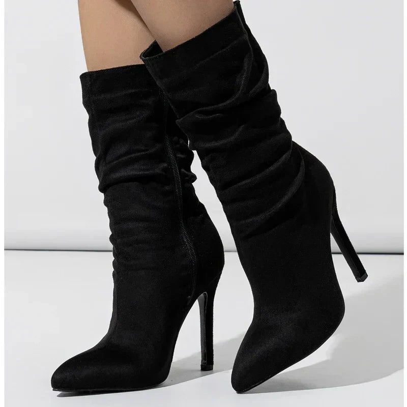 Velvet Stiletto Boots