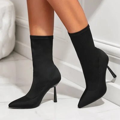 Nylon Stiletto Boots