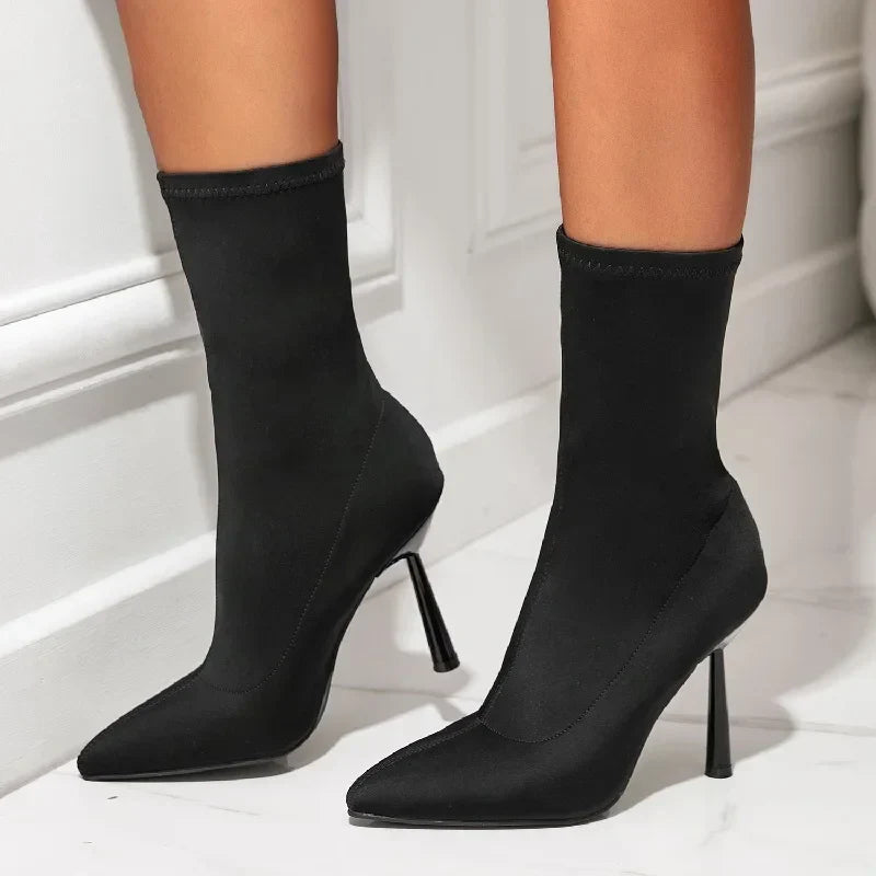 Nylon Stiletto Boots