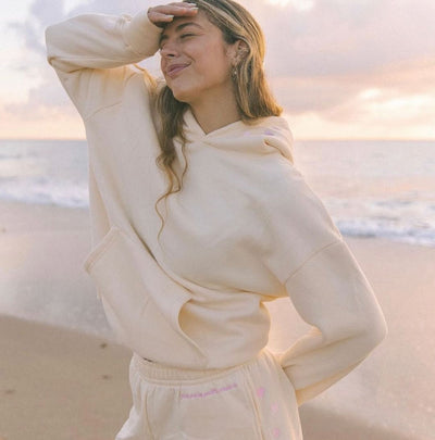 LUNA Hoodie - Oversized Fit - Soft Cotton Blend - Tropical Back Print - Casual Look