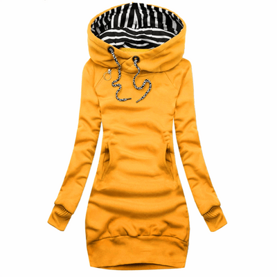 Comfy Serena | Relaxed slim dress with long sleeves and hood