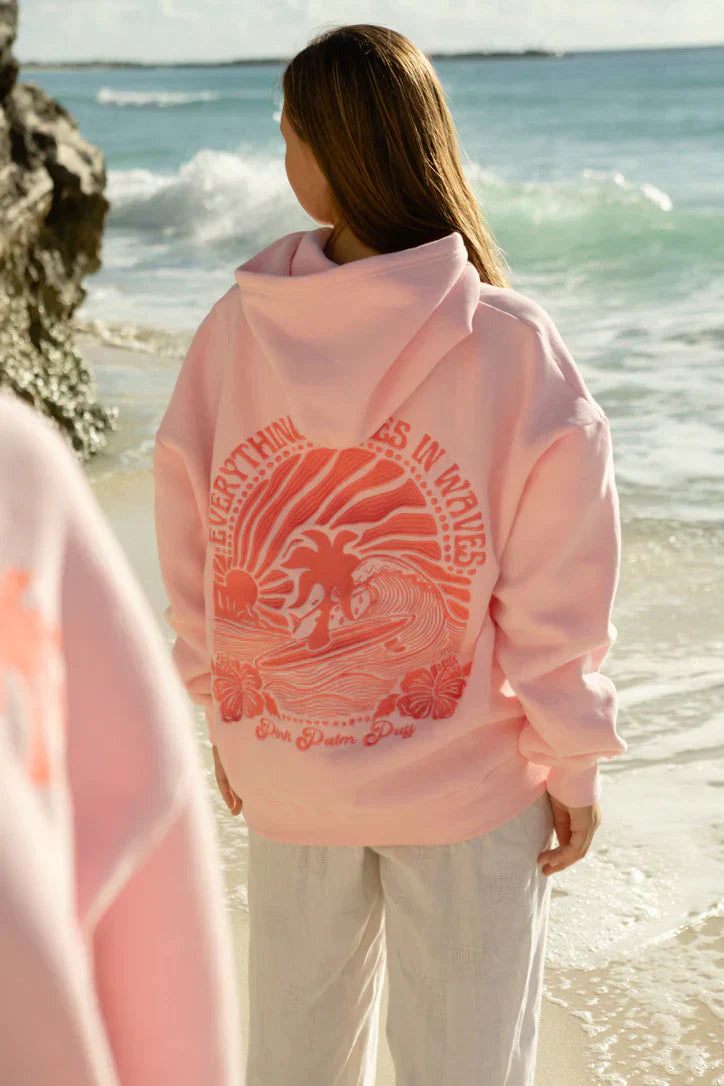 LUNA Hoodie - Oversized Fit - Soft Cotton Blend - Tropical Back Print - Casual Look